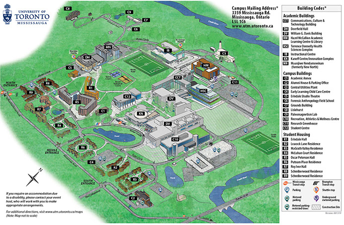 University of Toronto Missisauga Campus Map