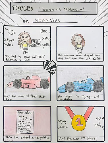 Winning Comic by Nora Vyas "Winning 'Formula'"